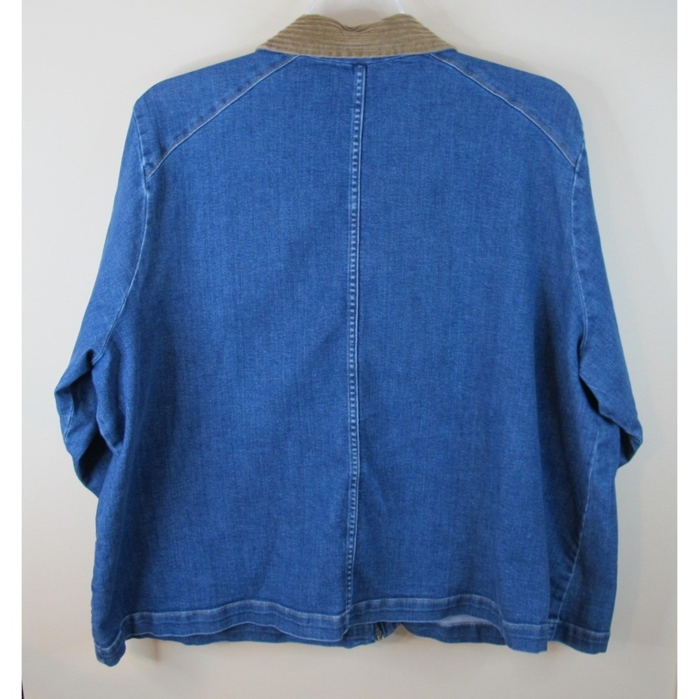 Lands End Blue Denim Long Sleeve Chore Barn Coat Women's Size 1X Unlined - Picture 5 of 9